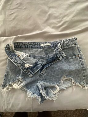 PacSun Light Wash Frayed Denim Shorts
